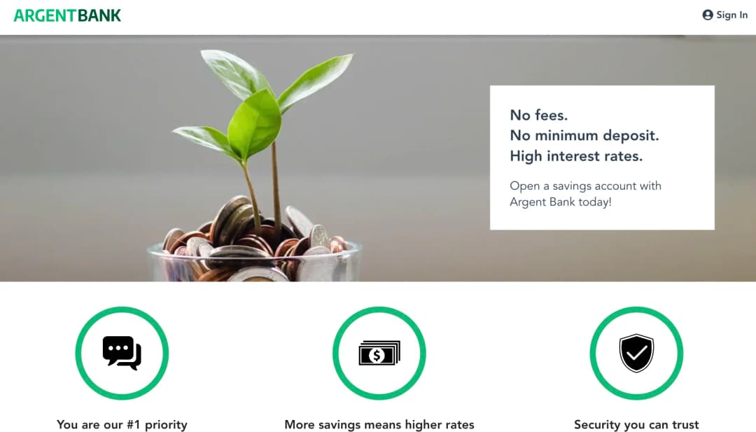 image du site web ArgentBank