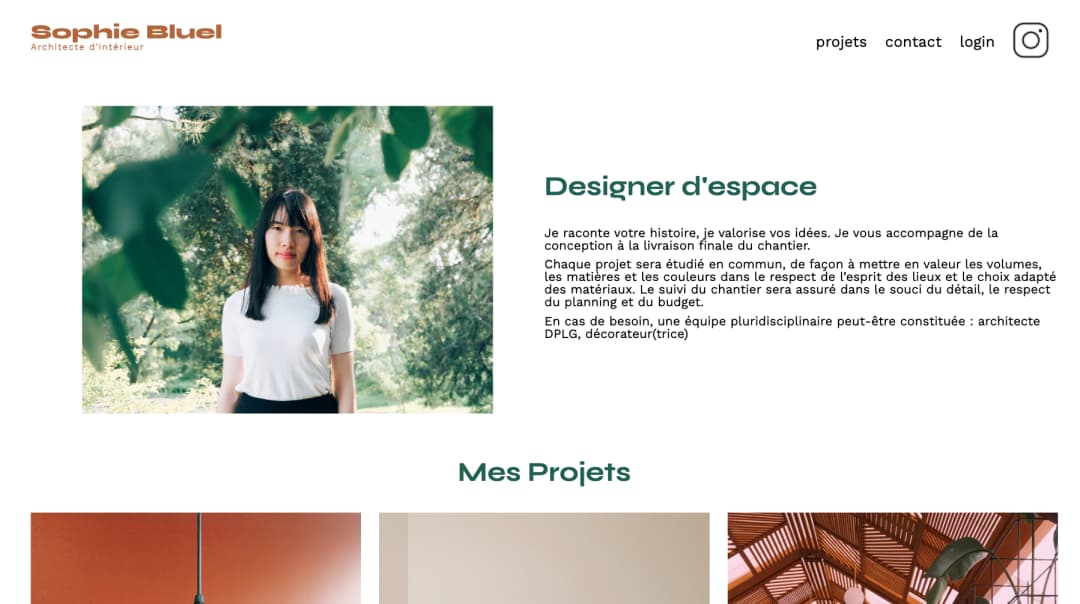 Image du site web de Sophie Bluel